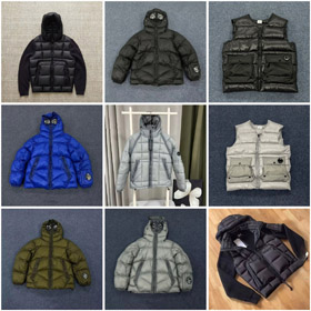 C.P.Company V-neck zipper solid color down vest-4283  